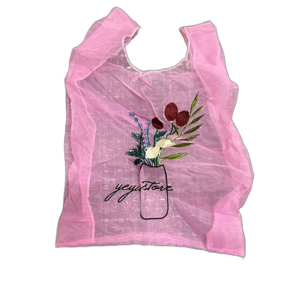 Pink Sheer Floral Embroidered Women’s bag